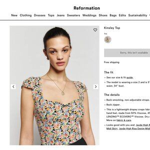Reformation Kinsley top - Size 0